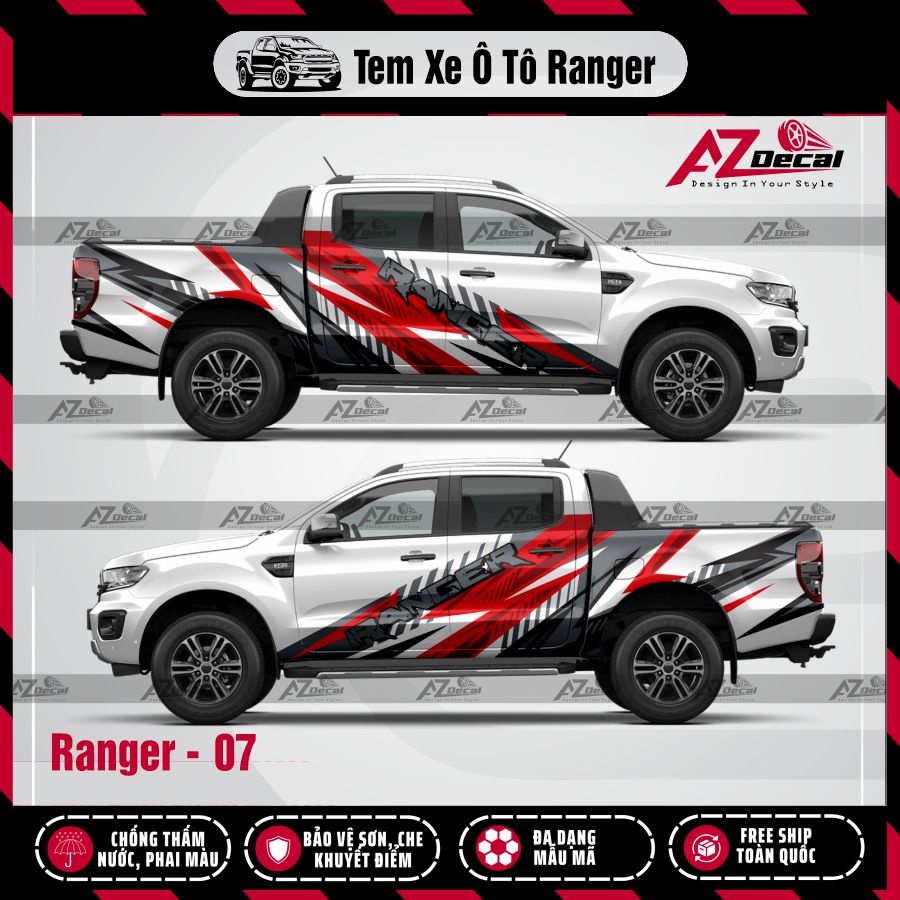 Tem Xe Bán Tải Mẫu Ford Ranger 07