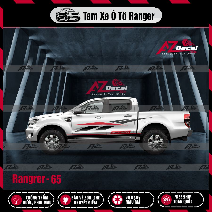 Tem Xe Bán Tải Mẫu Ford Ranger 65
