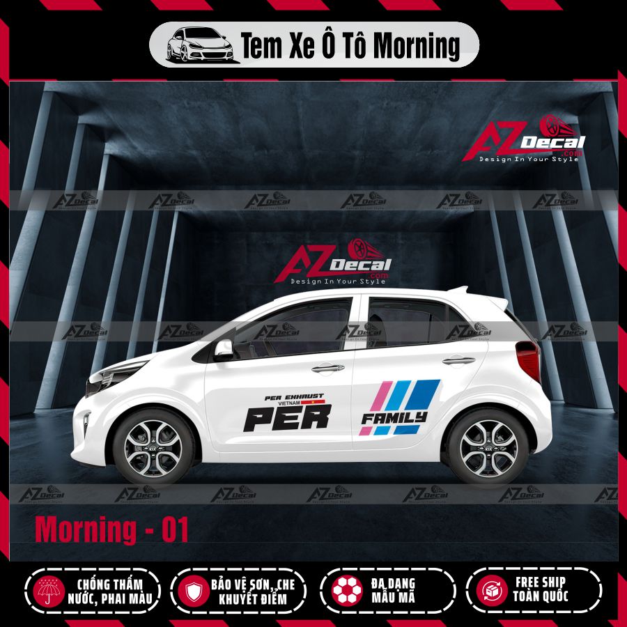 Tem Xe Hatchback Mẫu Tem Xe Morning 1