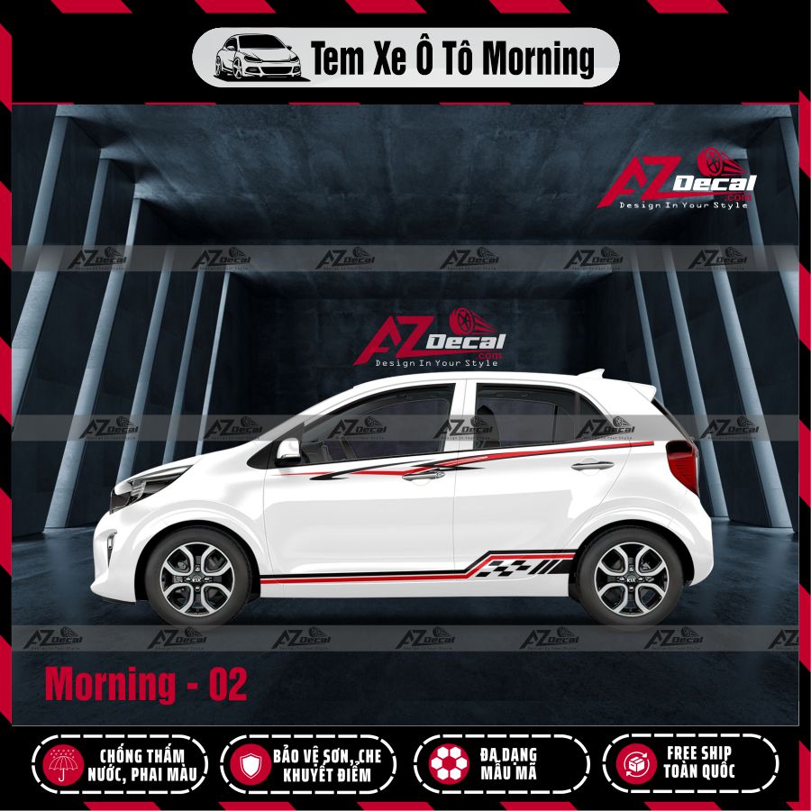 Tem Xe Hatchback Mẫu Tem Xe Kia Morning 2