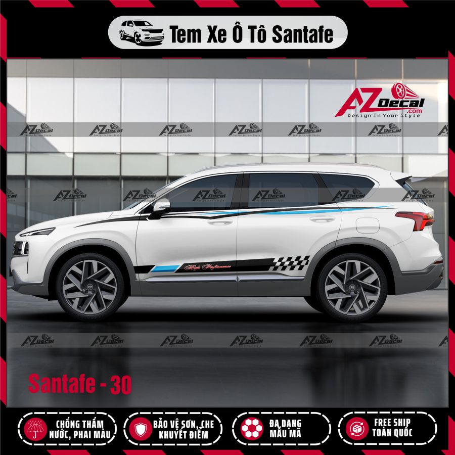 Tem Xe Suv Mẫu Tem Xe Hyundai Santafe 30