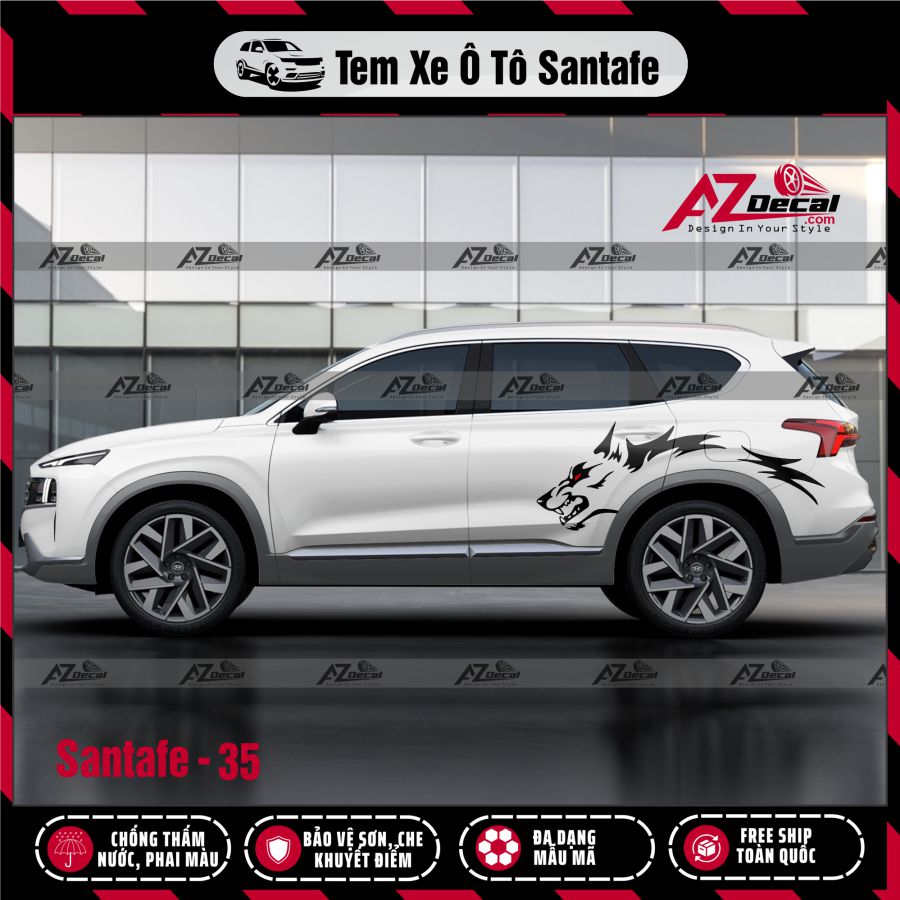 Tem Xe Suv Mẫu Tem Xe Hyundai Santafe 35