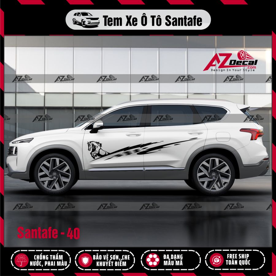 Tem Xe Suv Mẫu Tem Xe Hyundai Santafe